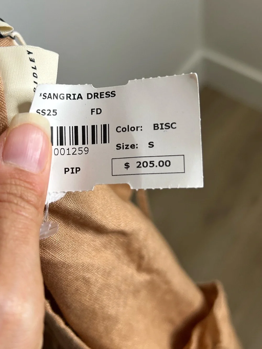 NWT Pippa Ridley 100% Linen Sangria Balloon Sleeve Lightweight Dress in Biscuit